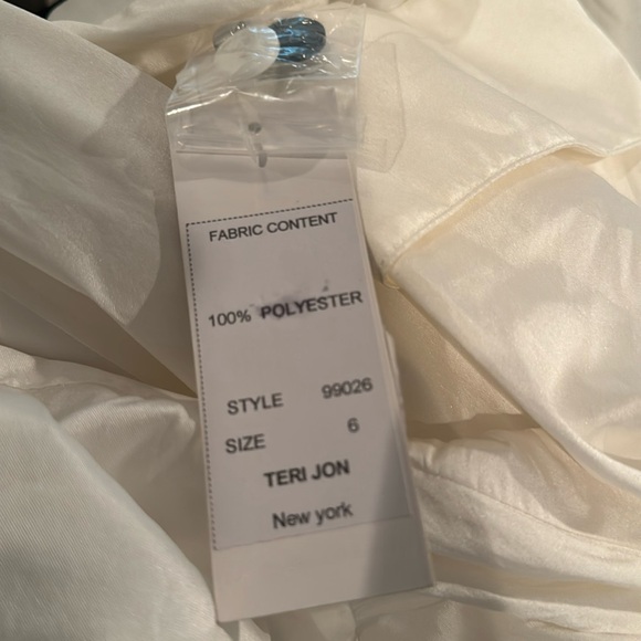 Teri Jon by Rickie Freeman Two-Tone Collared Taffeta Gown. Sz:US 6. $600 - Picture 11 of 11